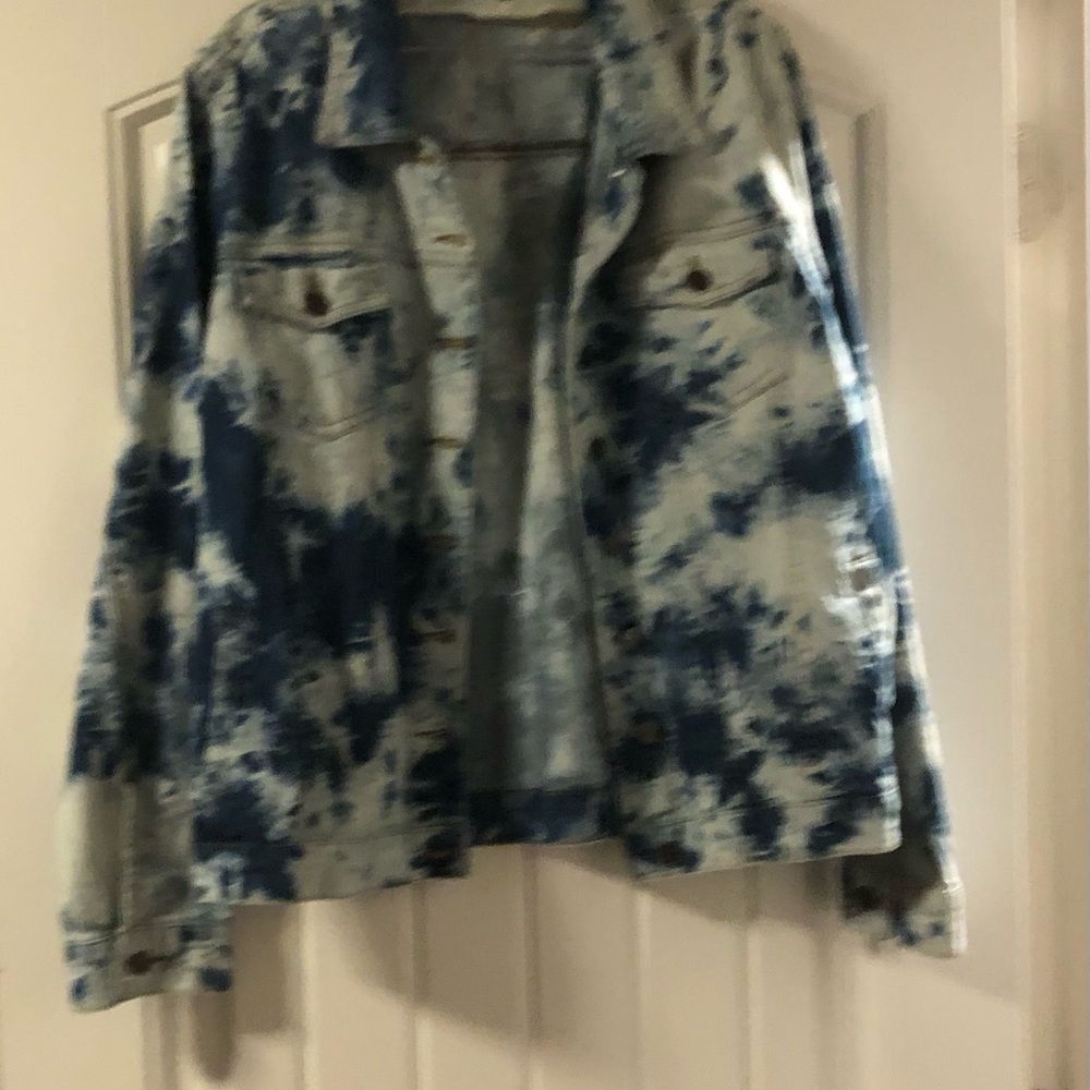 Blue Tie-Dye Jean Jacket - Picture 2 of 3